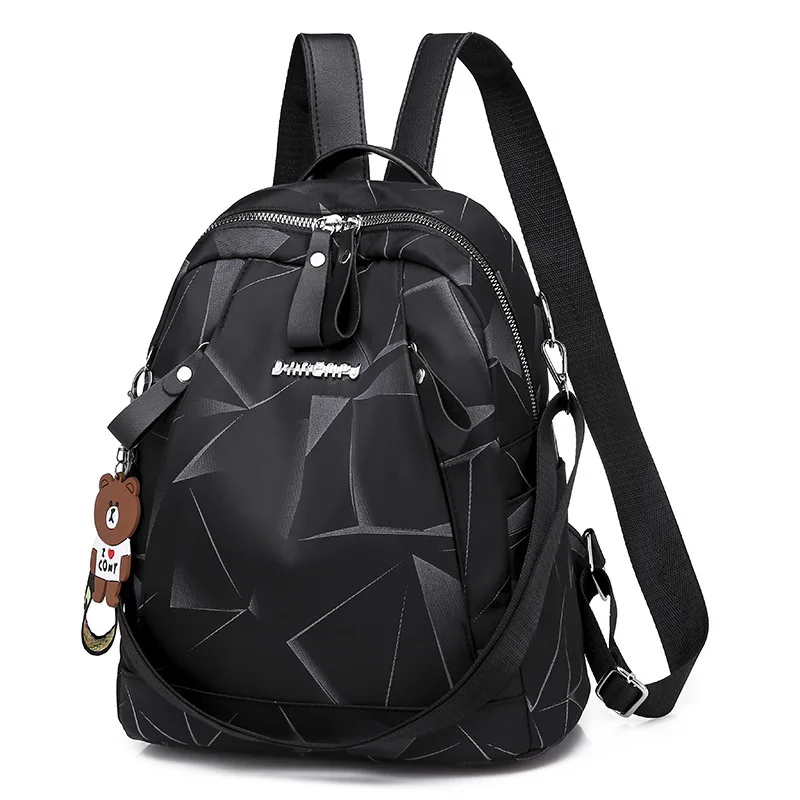 Черный геометрический водонепроницаемый Оксфорд Back Pack маленькие рюкзаки для женщин девочек подростков пакет школьной сумки женщина колледж