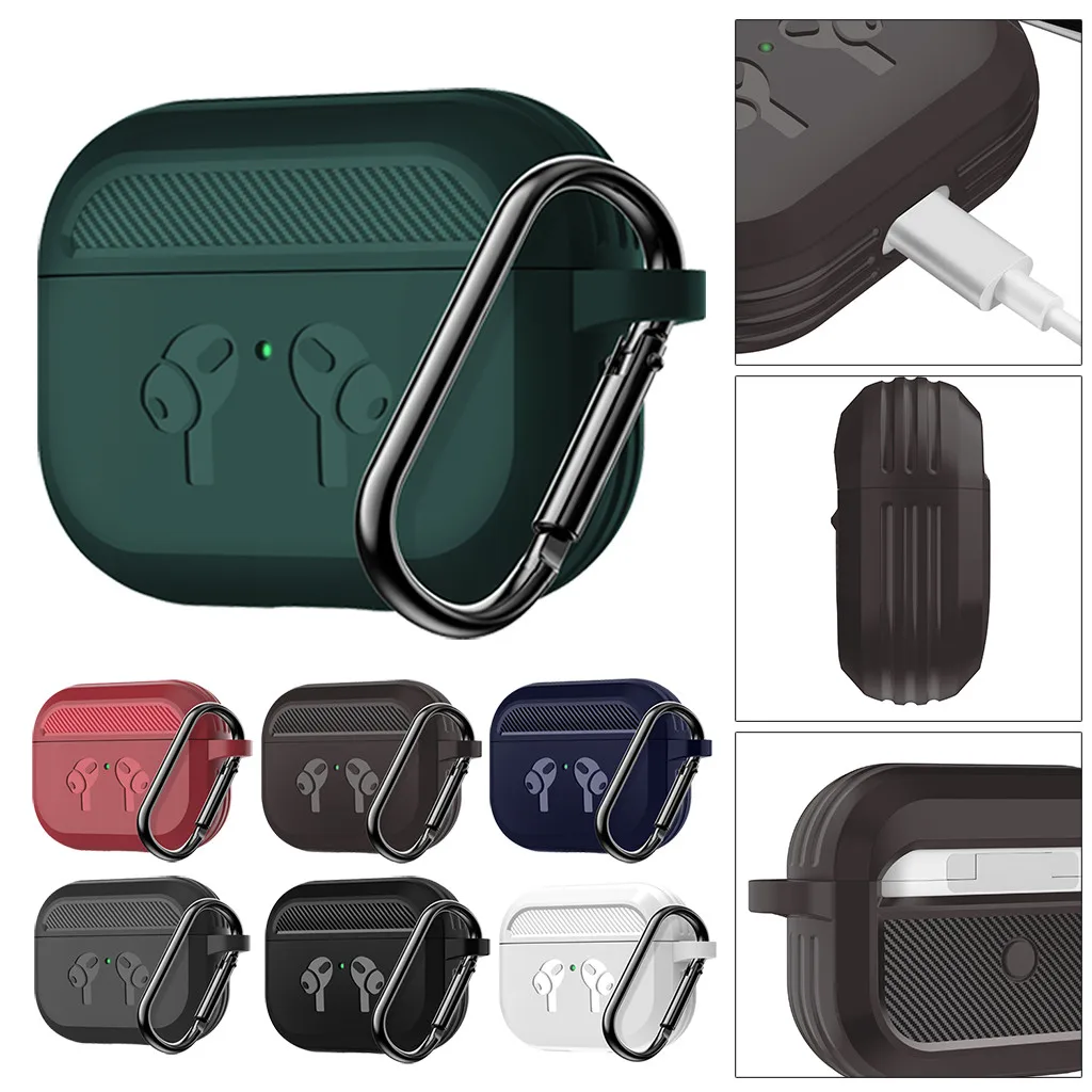 Защитный чехол из углеродного волокна для AirPods Pro bluetooth гарнитура ТПУ высокого