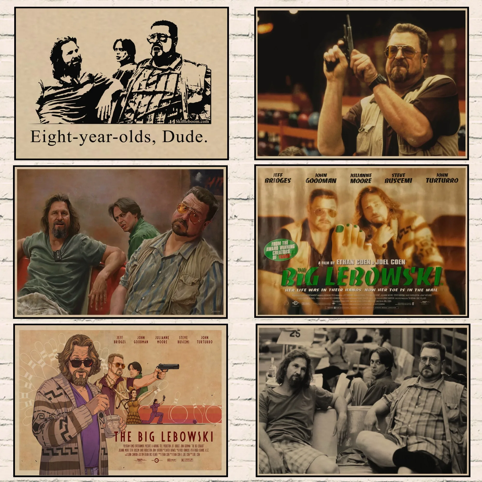 Большой плакат Лебовски винтажный Ретро постер из крафт-бумаги настенный Декор