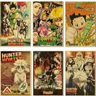 Hunter x охотничий плакат популярная классическая короткая футболка с героями из японского аниме Домашний Декор Ретро печать плакатов крафт Бумага стены искусства домашнего декора