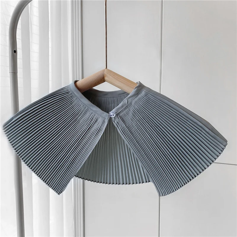 

Modern Korean version jacket collar children's scarf fan-shaped big shawl cape pleat shoulder vintage joker collar false collar