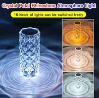 16 kinds lights crystal diamond table lamp usb romote touch easy control charging romantic gift night light elegant fashion lamp