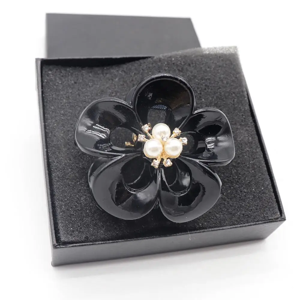 Винтажный корейский стиль черные акриловые заколки для волос высокое качество