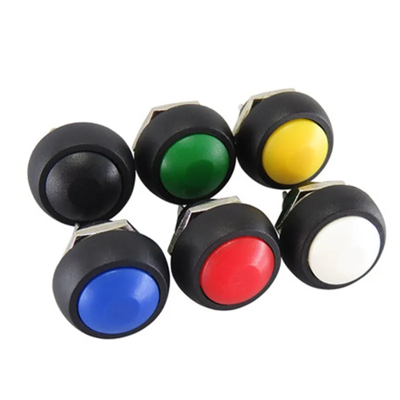

1pc 12mm Black Stainless Steel Colorful Momentary Horn Door Bell Power Push Button Siwtch Screw Feet Car Auto Engine Start PC