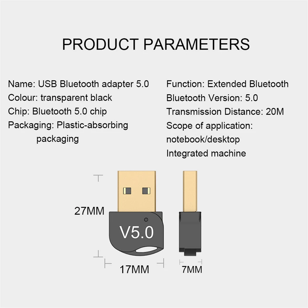 Беспроводной usb адаптер Bluetooth 5 0 для компьютера Dongle включающим в себя гарнитуру