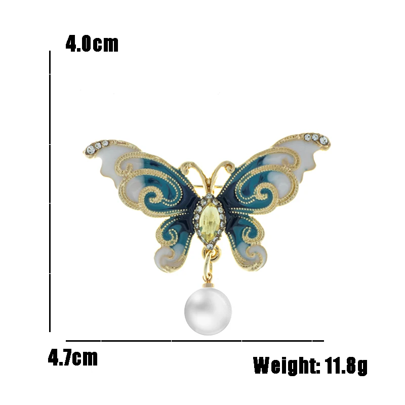 Унисекс Броши Булавки с бабочками RHao синяя эмалированная брошь для женщин и