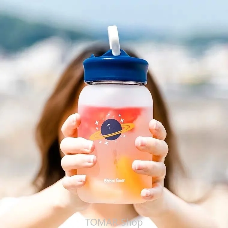 Стеклянный стакан для воды с держателем 460 мл | Дом и сад