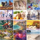 Алмазная живопись сделай сам, маленькие свежие цвета, цветы, фрукты, картина маслом, милый котенок, детенок, сказочный стиль, олень в лесу, постер