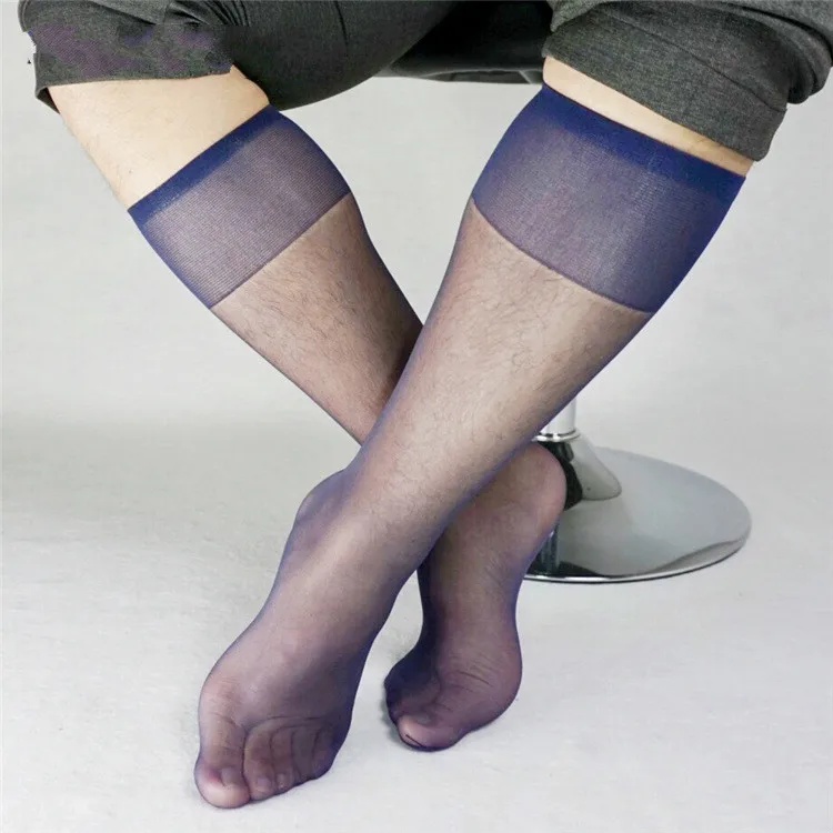 Мужские шелковые носки прозрачные тонкие сексуальные мягкие мужские формальные