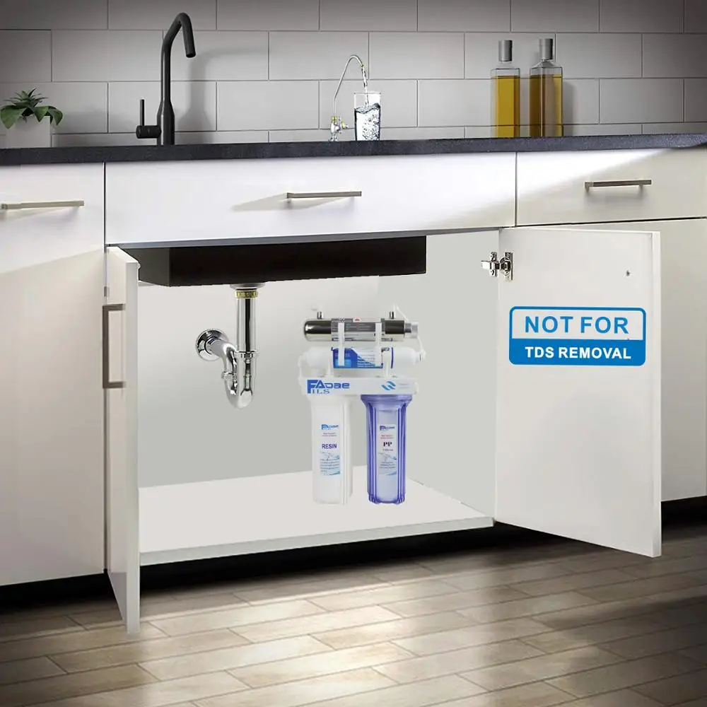 High Quality! 4-Stage Undersink Softener Drinking Water Filtration System with ultraviolet sterilizer -Kitchen use | Бытовая техника