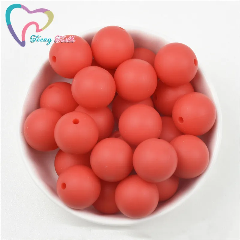 10 шт. красные силиконовые Круглые бусины для прорезывания зубов 9-15 мм шарики без