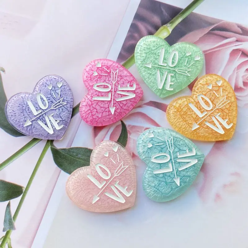 6/12 шт. кавайные милые смешанные в форме сердца love с плоским основанием из смолы