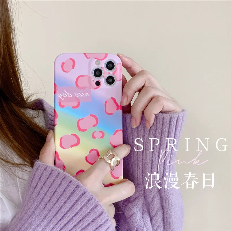 

Gradient Leopard Phone Case For iPhone 12 Mini 11 Pro Max X XR XS Max 7 8 Plus SE 2020 Matte Soft TPU Silicon Back Cover