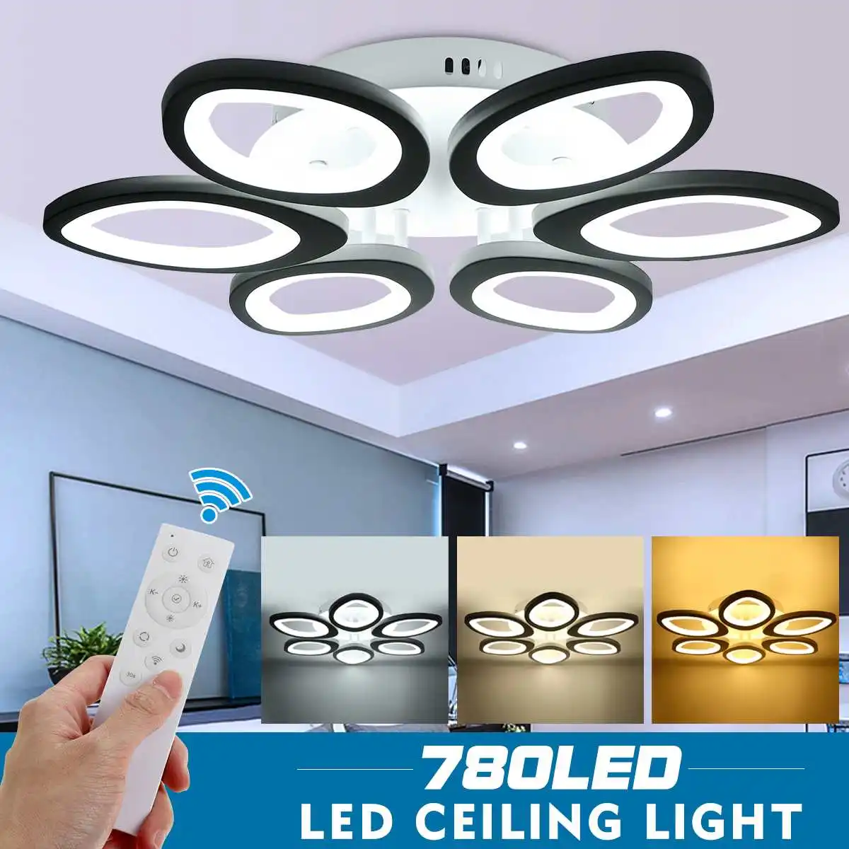 

300W 780led Post Modern LED Ceiling Lights Remote control for Living room Bedroom Aluminum Body indoor plafond Lamp flush mount
