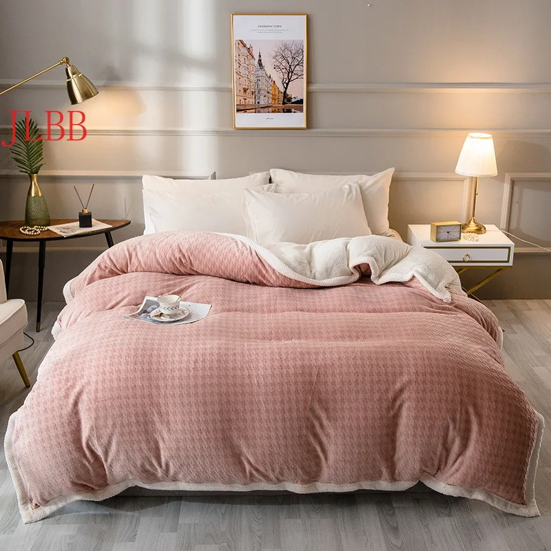 

3D Flannel Fleece Embossed Duvet Cover Set 3pcs Modern Warm Quilt Cover + Pillowcase Cashmere Milk Velvet Comforter Bag Blanket