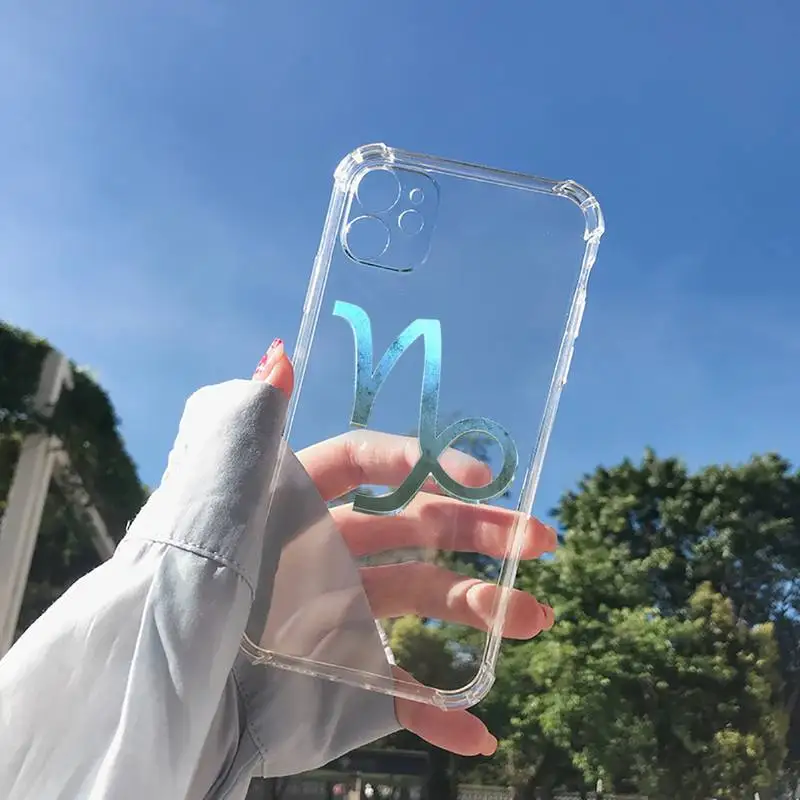 

interesting Twelve constellation Phone Case Transparent for Clear iPhone 11 12 8 7 6 6S XS MAX Plus X 5S SE 2020 XR mini pro