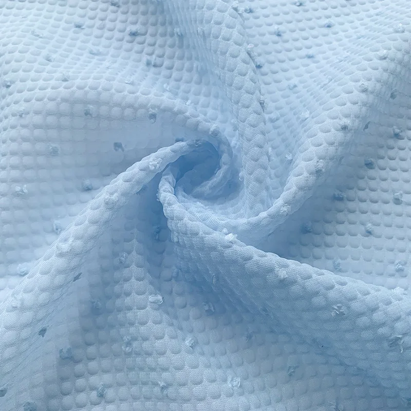 

3D bubble jacquard fur ball Swiss dot fabric DIY women's fashion dress sun protection cloth