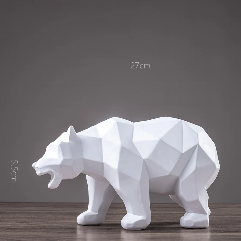 

2021 Nordic Creative Simple Geometric Polar Bear Animal Resin Statue Decoration Home Living Room Decoration