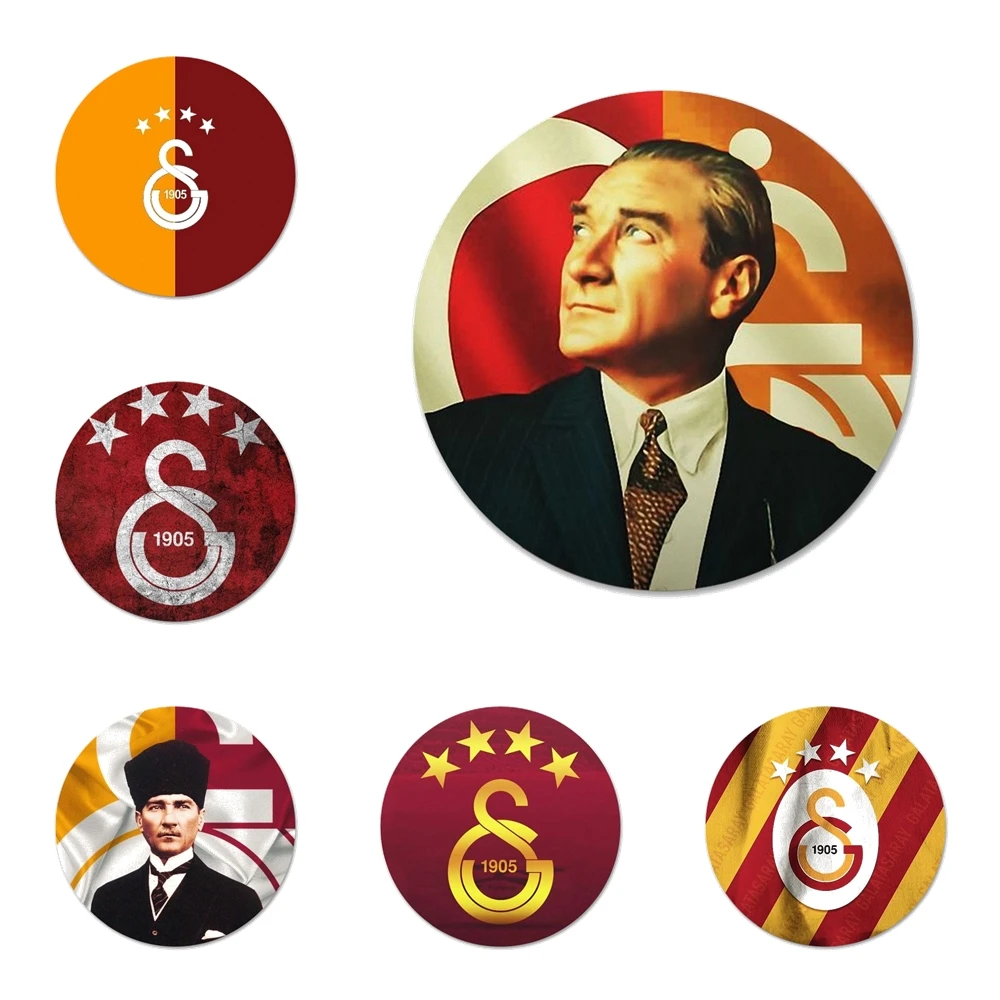 

Turkey Galatasaray Icons Pins Badge Decoration Brooches Metal Badges For Clothes Backpack Decoration 58mm
