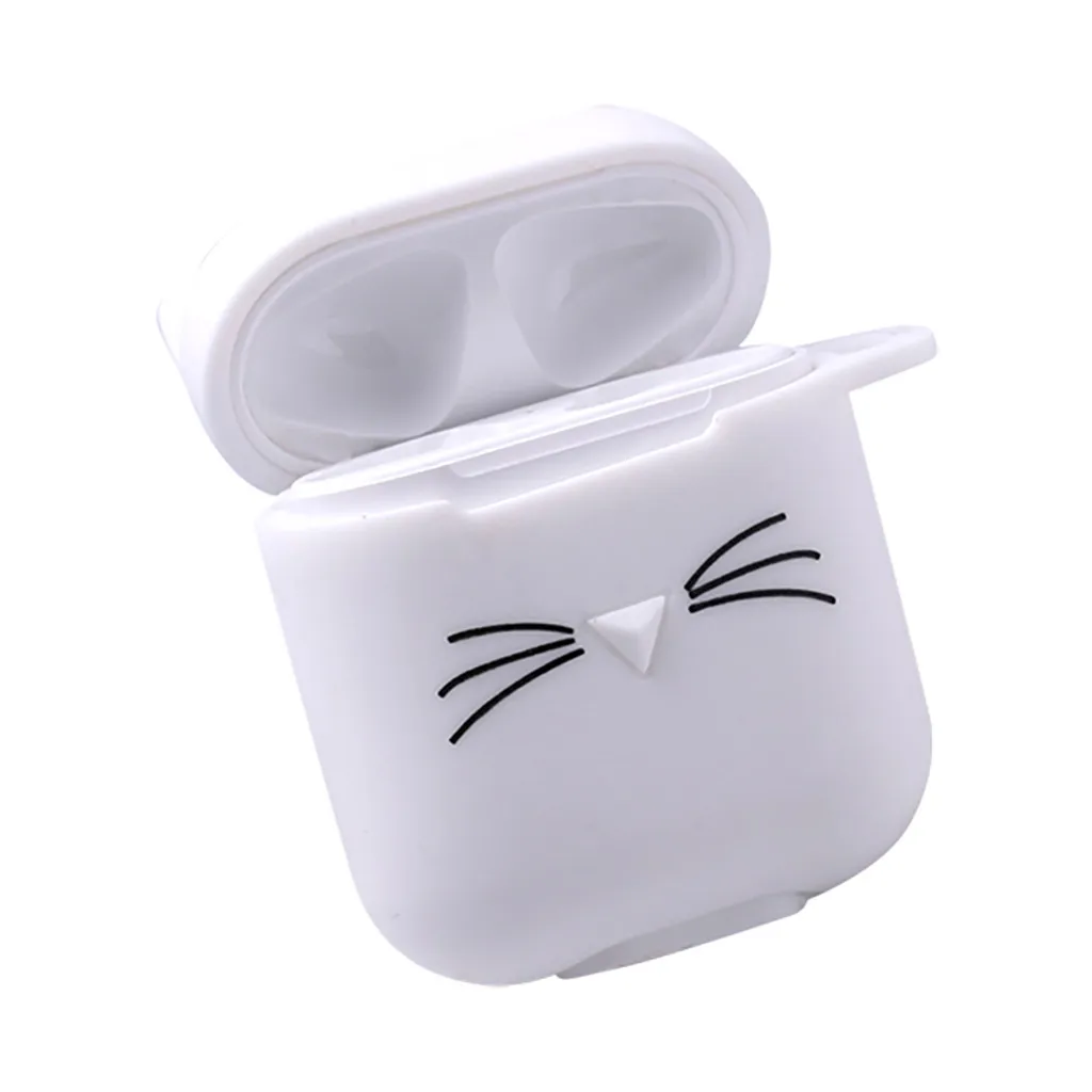 Милые 3D забавные наушники с изображением кота бороды коробка для хранения мягкий