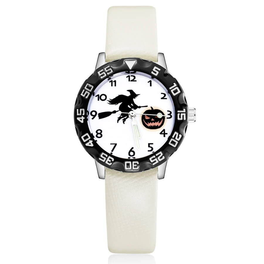 Fashion HALLOWEEN Witch Pumpkin Style Children's Kids Student Girls Boys Quartz Leather Wrist Watches Clcok JM53 | Наручные часы