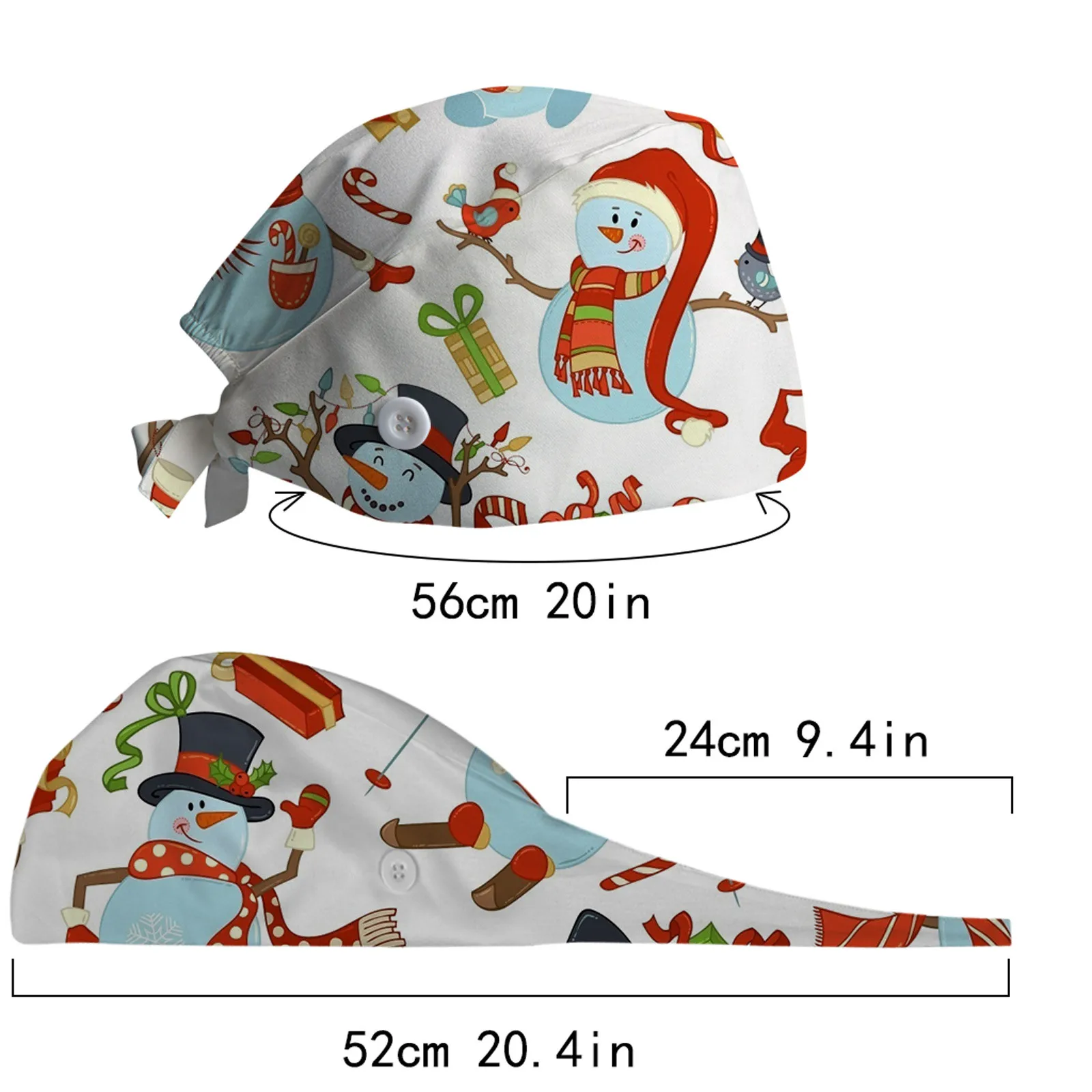 

Adjustable For Male And Famale Nurse Hat Working Cap Sweatband Bouffant Turban Hat Buttons Tie Back nurse accessories J50