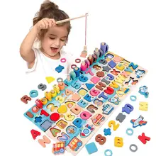 Montessori Educational Wooden Toys for Kids Montessori Toys Board Math Fishing  Montessori Toys Educational for 1 2 3 Years Old