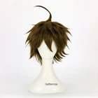 Парик для косплея Danganronpa Hajime Hinata, термостойкий с короткими волосами из синтетики, с шапочкой