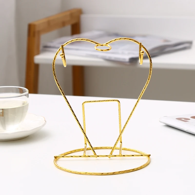 Gold Silver Stainless Steel Cup Holder For Mugs Coffee Cups Saucers Holder Tea Cup Hang Rack Home Room Decoration
