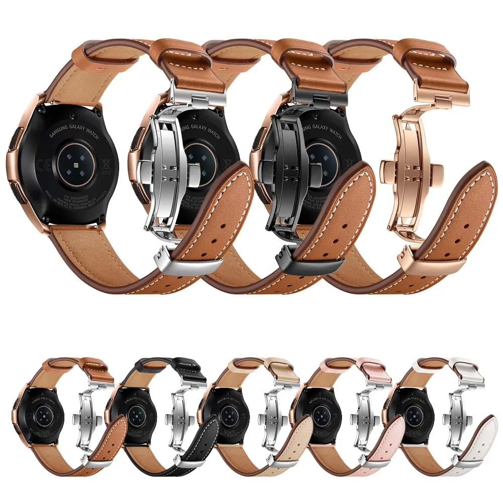 20 мм 22 мм высокое качество кожаный ремешок для часов ремешок для samsung Galaxy Watch 46 мм/42 мм/Active 2 1/gear S3 запястье браслет ремень