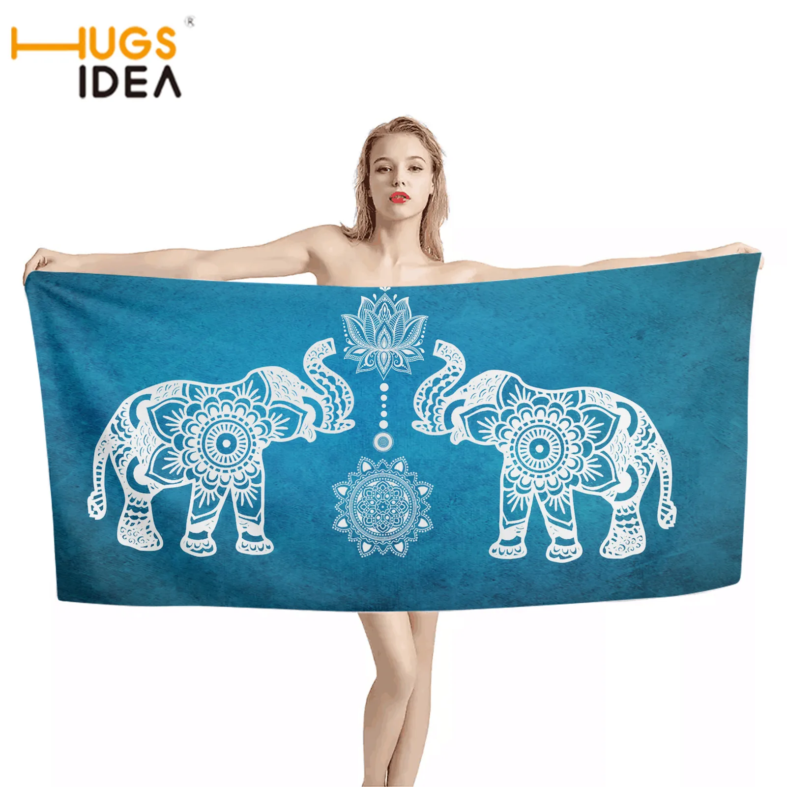 

Традиционное дизайнерское полотенце HUGSIDEA в виде слона для взрослых и детей, удобное полотенце из микрофибры, женское банное пляжное полоте...