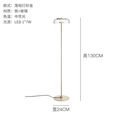 floor lamp Современный круглый стеклянный напольный светильник, Настольный светильник, дизайнерская стоящая лампа для гостиной, офиса, торшер, светодиодный прикроватный светильник ing - Цвет абажура: floor lamp
