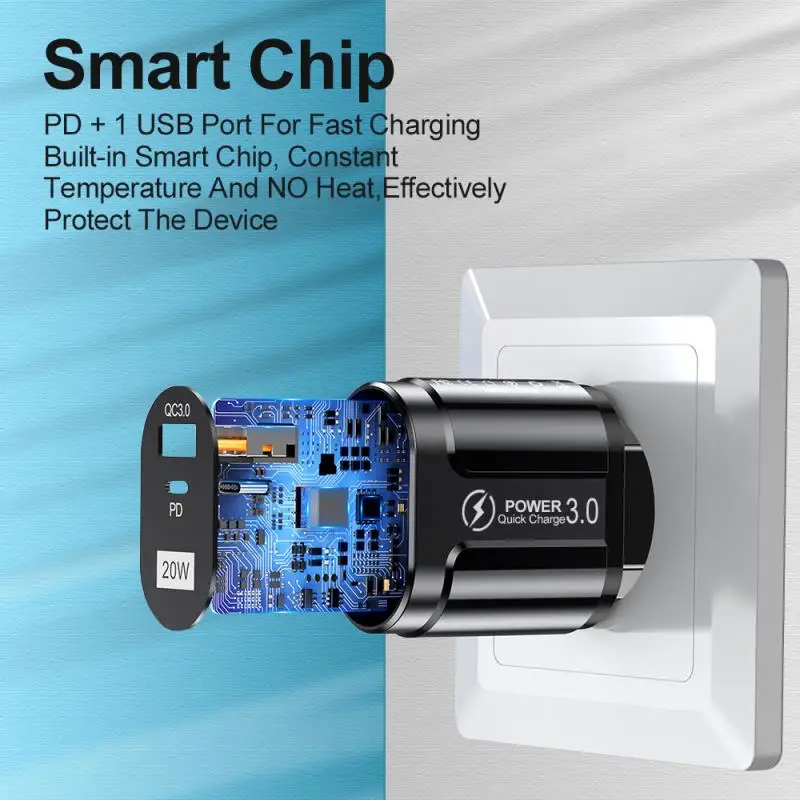 Зарядное устройство PD 20 Вт USB Type-C быстрая зарядка 3 0 для iPhone 12 11 Samsung Huawei Xiaomi