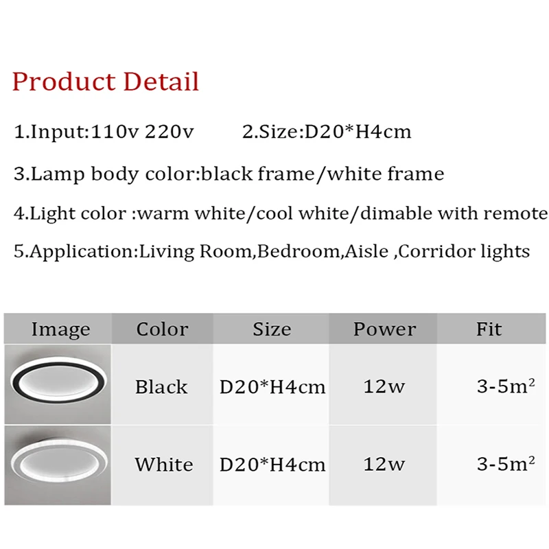 $18.80 Simple Black White Modern Led Ceiling Light Minimalist Lighting For Bedroom Corridor Aisle Balcony Decor Home Ceiling Lamp