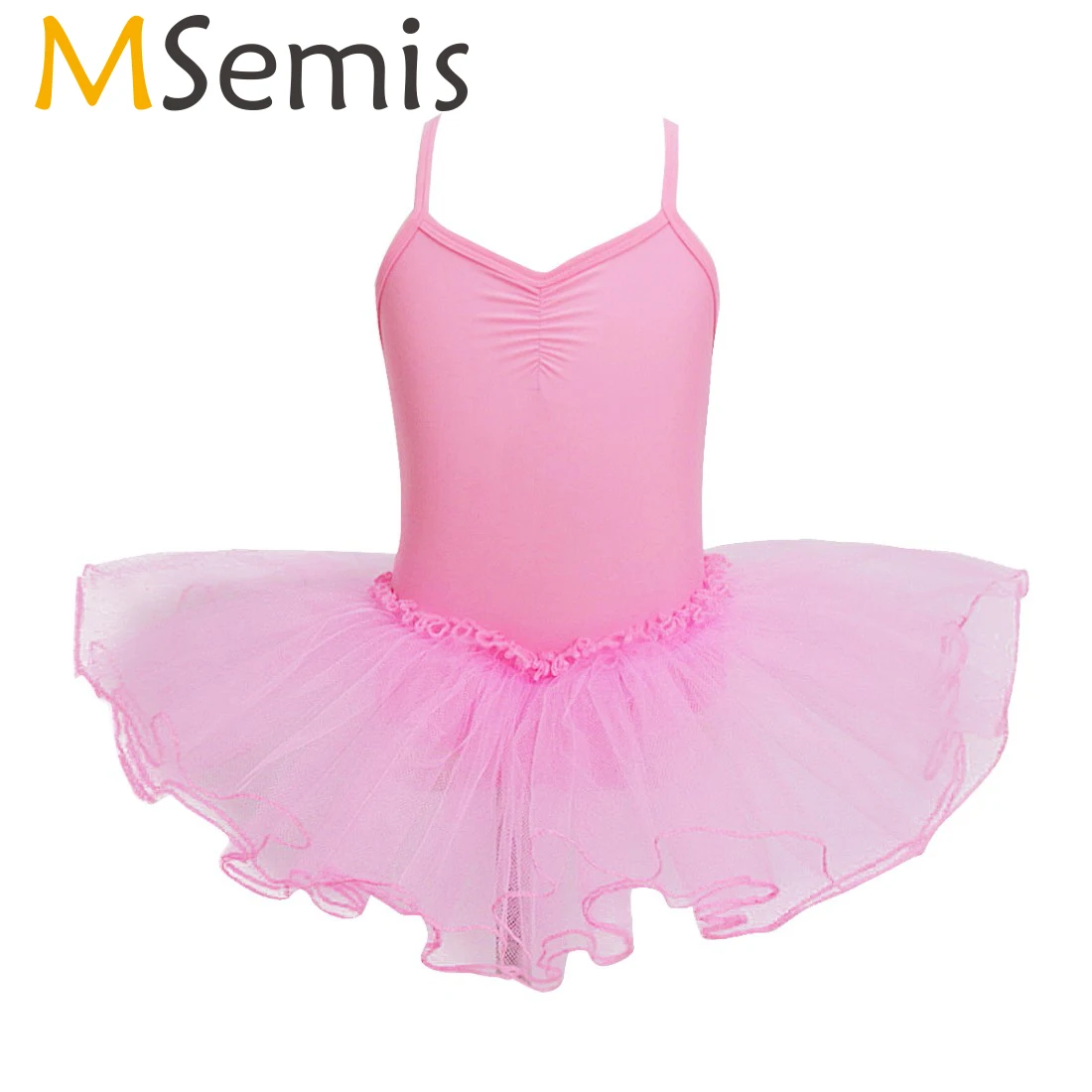 

MSemis Kids Girls Ballerina Dance Wear Swan Costume Princess Tutu Ballet Dress Gymnastics Leotard Girls Camisole Ballet Dress