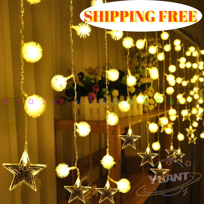 

20M Led Garland String Light Star Curtain Icicle Light Fairy Light String Wedding Home Party Decor Interior Lighting Icicle Lamp