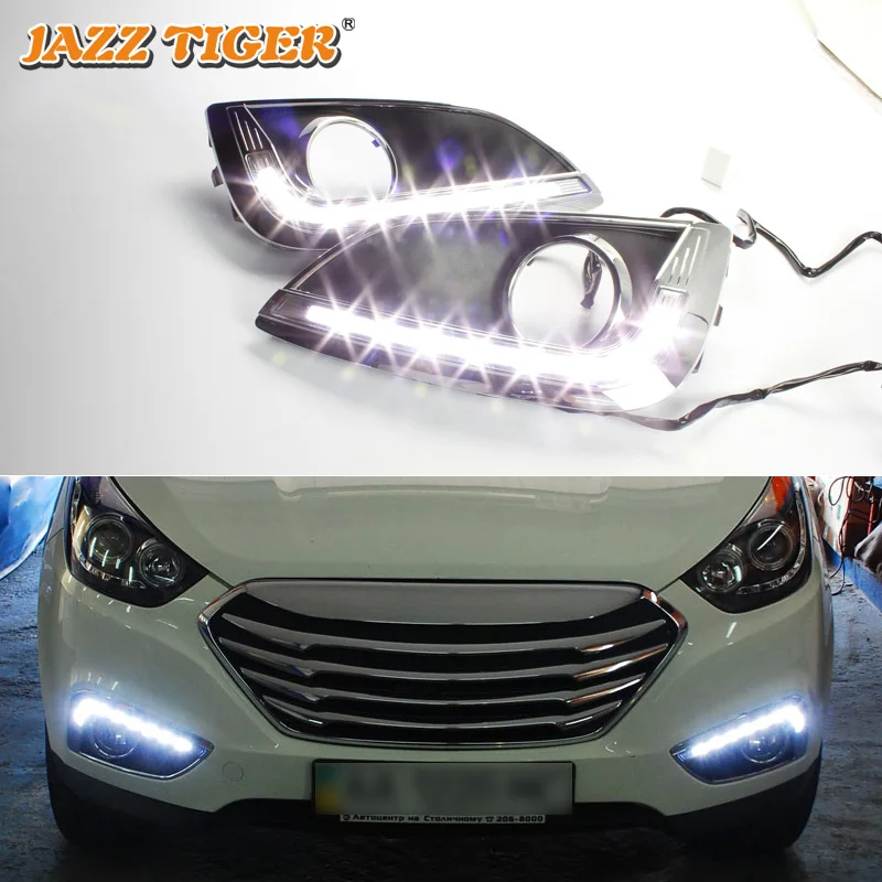 

JAZZ TIGER Car LED DRL Super Brightness Auto Bulb Waterproof 12V LED Daytime Running Light For Hyundai IX35 2010 2011 2012 2013