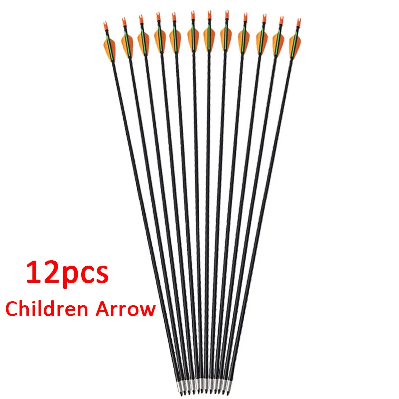 12pcs Arrow 12lbs стрельба из лука детский блочный лук набор со стрелами из стекловолокна Молодежный детский тренировочный лук стрельба игра подарок для детей - Цвет: 12pcs Arrow