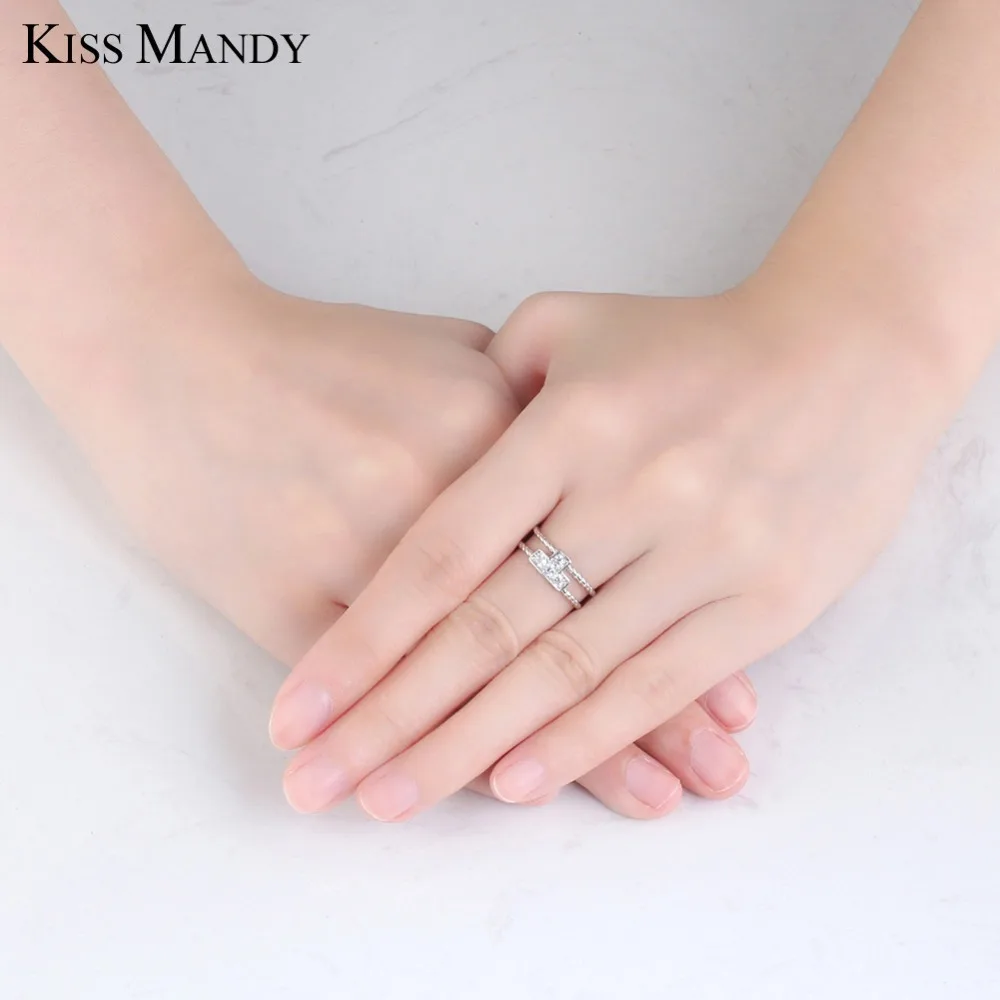 Поцелуй Манди серебряные геометрические кольца для женщин классические полые