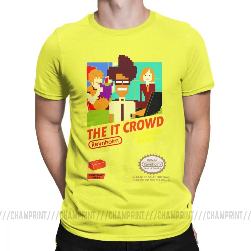 The It Crowd Nes 8 Bit футболки игровые зануды забавные гики компьютерные технологии ТВ шоу мужские футболки винтажные футболки подарок идея одежда - Цвет: Цвет: желтый