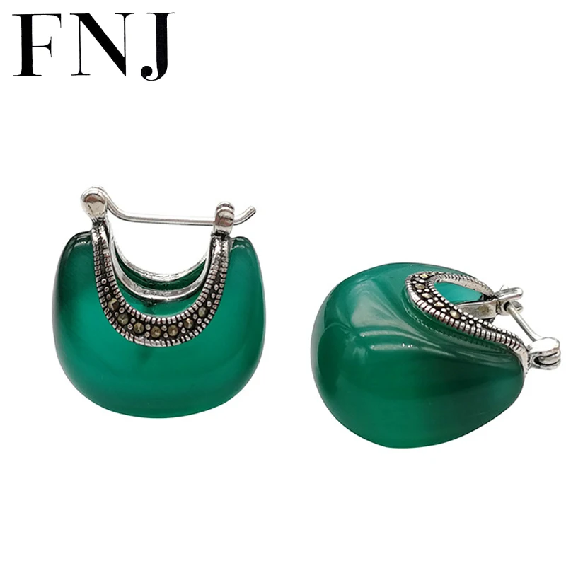 Женские серьги из серебра 925 пробы с белым опалом и зеленым камнем|earrings for|dropping