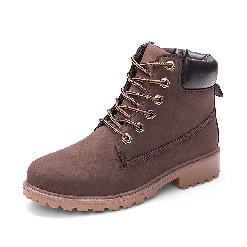 Женские ботинки с круглым носком GOXPACER винтажные ботильоны на низком каблуке со