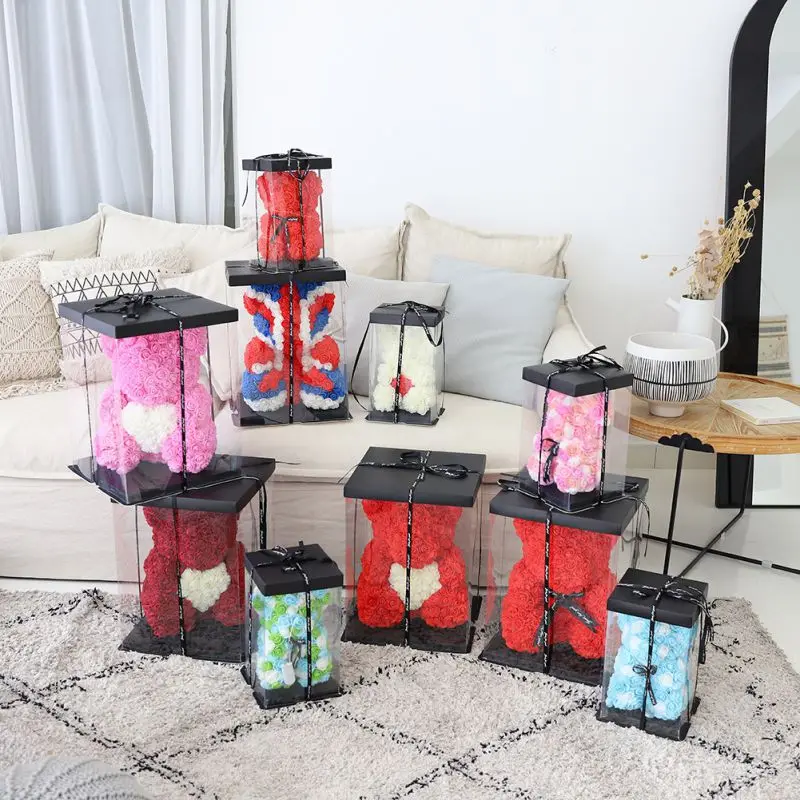 Светодиодный медведь Тедди ручной работы с цветами подарок на день матери День