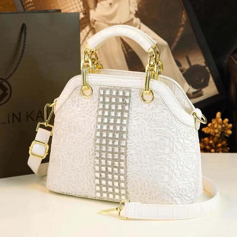 Женская сумка 2019 Новая Летняя мода крокодиловая кружевная прошитая Сумка тоут