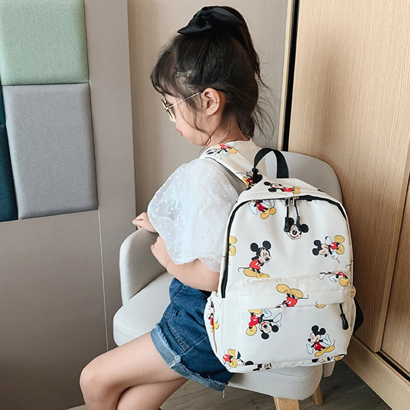 

Fashionable Mickey Schoolbag Boys Girls Disney Cute Cartoon Backpack Korean Version Large-capacity Travel Lightweight Backpack