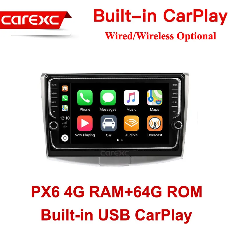 PX6 64G ROM Wired CarExc Автомагнитола Android 9,0 автомобильный Muiltmedia плеер для VW/Volkswagen/Magotan/CC/Passat B6 B7 головное устройство встроенный CarPlay с gps-навигацией без DVD - Цвет: PX6 64G ROM Wired