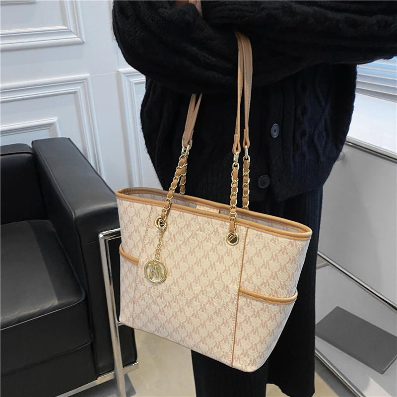 burminsa letters print luxury designer large tote handbags for women trends 2022 fashion brand office ladies chain shoulder bags free global shipping