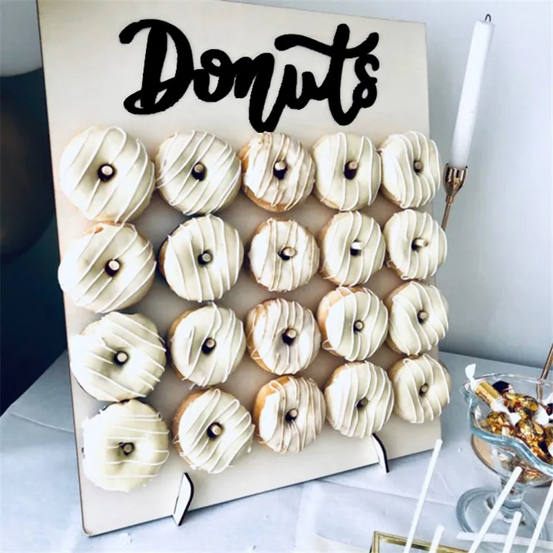 

DIY Wooden Donut Wall Stand Rustic Wedding Decoration Table Donut Party Decor Holder Baby Showers Bridal Shower Birthday Party