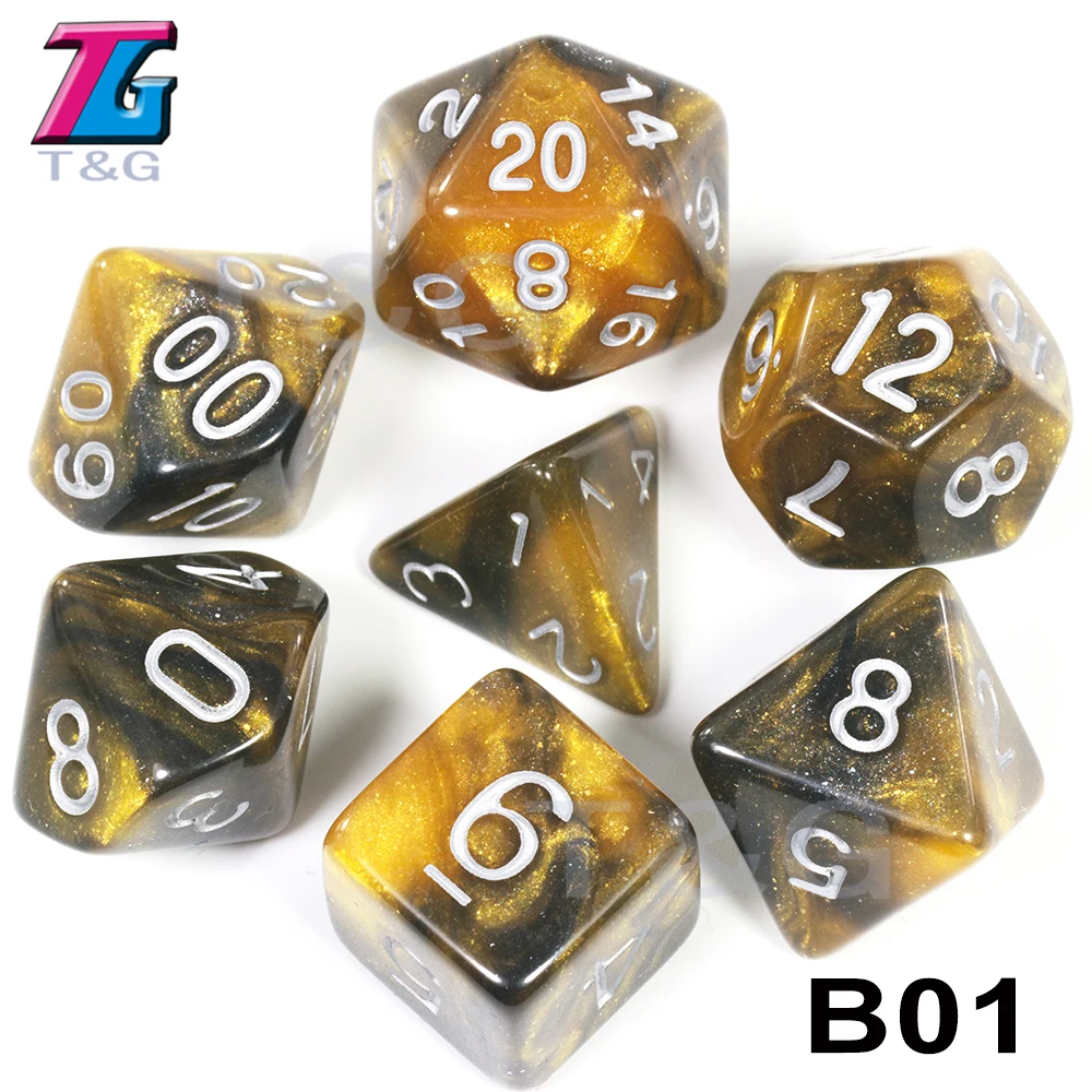 Супер Вселенная Галактика игральные кости DND набор D4-D20 Подземелья и Драконы РПГ лучшие подарки 15 цветов на выбор - Цвет: B01