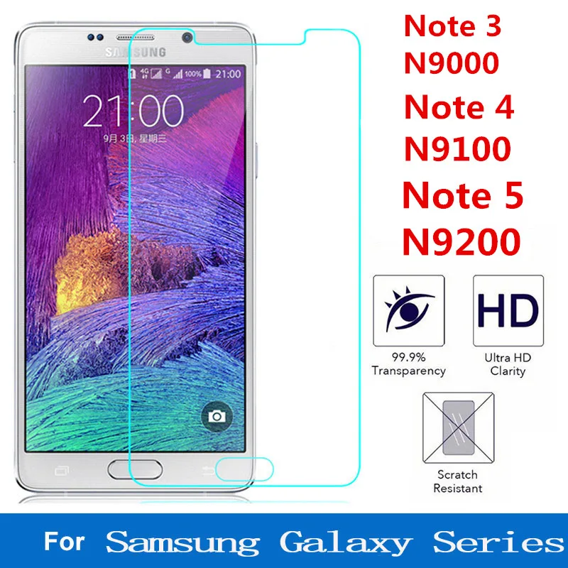 2 шт. 9H прозрачное закаленное стекло для Samsung Galaxy Note 3 4 5 2.5D Защитная пленка экрана